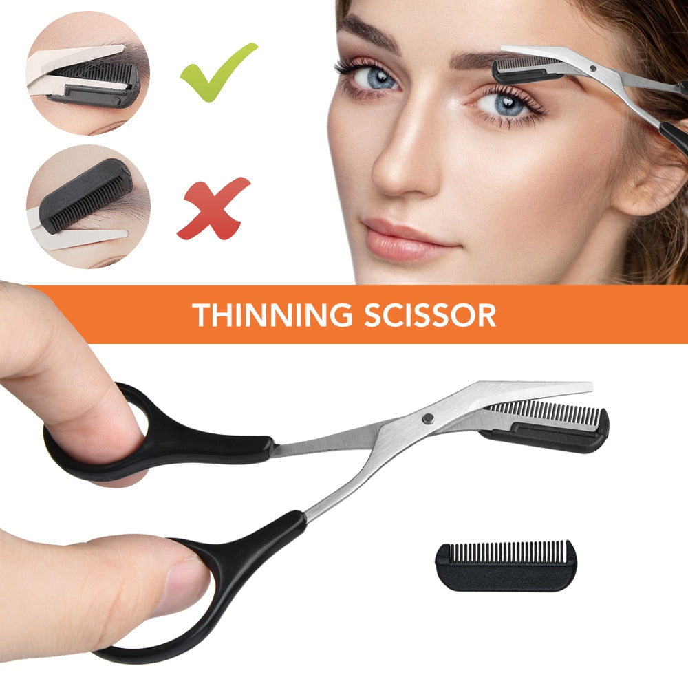 11Pcs Professional Eyebrow Trimming Tool Set By Glow Routine